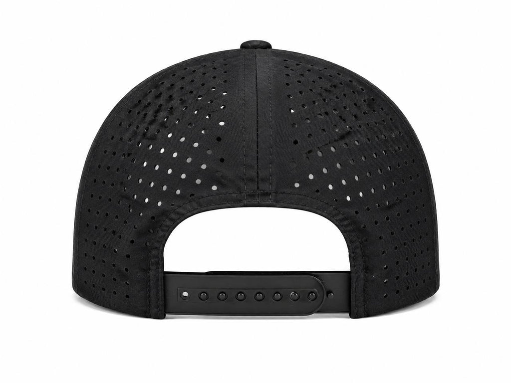 Black Performance Baseball Cap with Perforated Panels & GMC Graphic