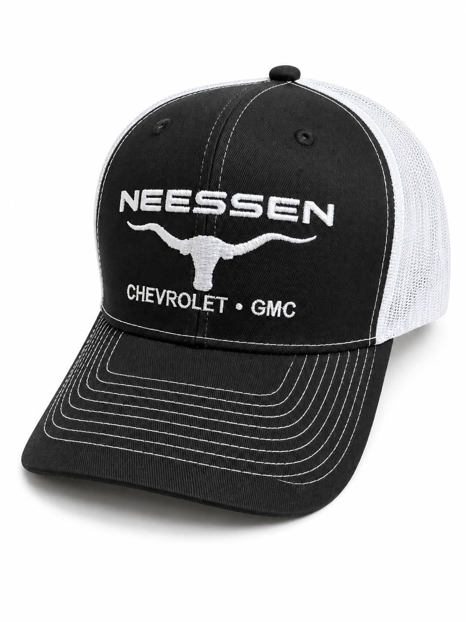 Black & White Premium Trucker Cap – Classic Embroidered Design