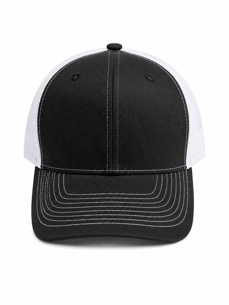 Black & White Trucker Cap – Classic Blank Premium Cap